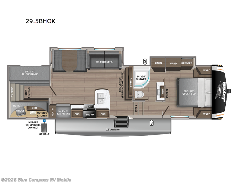 2024 Jayco Eagle 29.5BHOK - Used Fifth Wheel For Sale by Blue Compass RV Mobile in Theodore, Alabama features Slideout