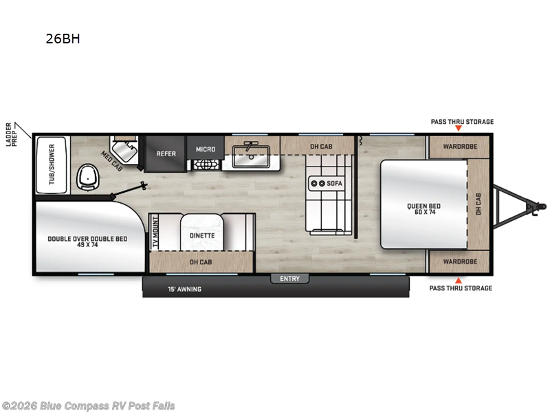 2025 Forest River Aurora Light 26BH - New Travel Trailer For Sale by Blue Compass RV Post Falls in Post Falls, Idaho