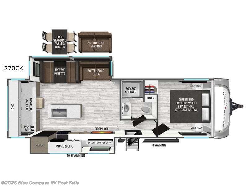 2026 Heartland North Trail 270CK - New Travel Trailer For Sale by Blue Compass RV Post Falls in Post Falls, Idaho features Slideout