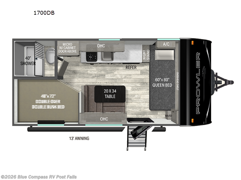 2026 Heartland Prowler 1700DB - New Travel Trailer For Sale by Blue Compass RV Post Falls in Post Falls, Idaho