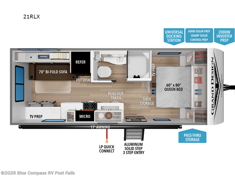 2026 Grand Design Transcend Xplor 21RLX - New Travel Trailer For Sale by Blue Compass RV Post Falls in Post Falls, Idaho