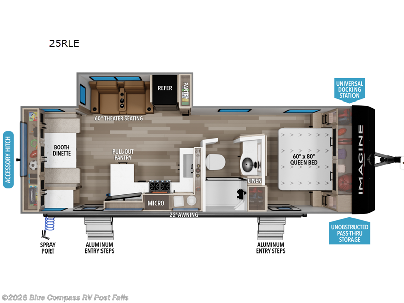 2027 Grand Design Imagine XLS 25RLE - New Travel Trailer For Sale by Blue Compass RV Post Falls in Post Falls, Idaho features Slideout