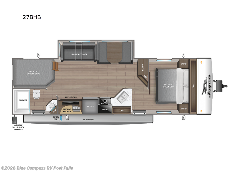 2024 Jayco Jay Feather 27BHB - Used Travel Trailer For Sale by Blue Compass RV Post Falls in Post Falls, Idaho features Slideout