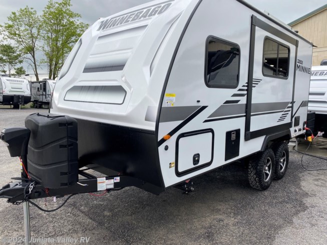 2022 Winnebago Micro Minnie 1808FBS - New Travel Trailer For Sale by Juniata Valley RV in Mifflintown, Pennsylvania features Hitch, CD Player, Water Heater, Solar Panel, Power Hitch Jack