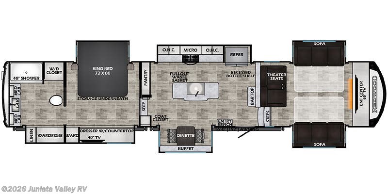 Floorplan of 2024 CrossRoads Redwood RW4200FL