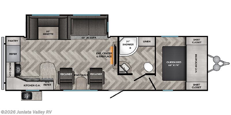 Floorplan of 2025 CrossRoads Zinger ZR280RK