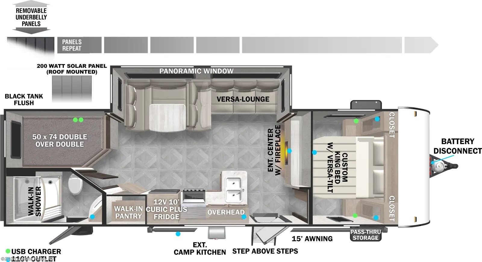 Floorplan of 2024 Forest River Salem Cruise Lite 263BHXL