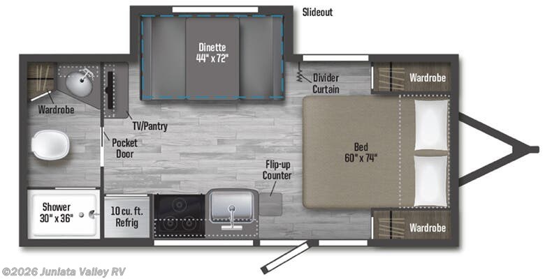 Floorplan of 2025 Winnebago Micro Minnie 2108FBS