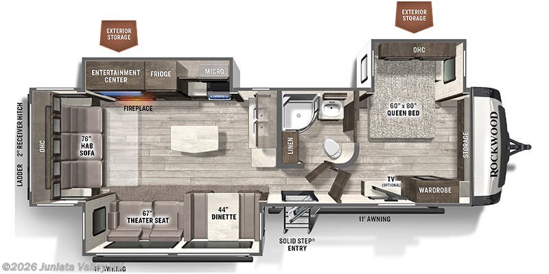 Floorplan of 2022 Forest River Rockwood Ultra Lite 2906BS