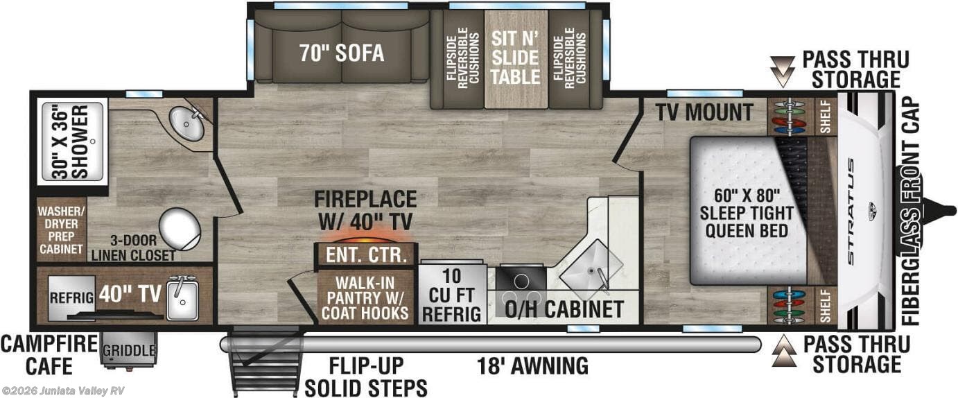 Floorplan of 2026 Venture RV Stratus SR261VRB