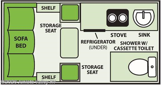 Floorplan of 2022 Aliner LXE Base