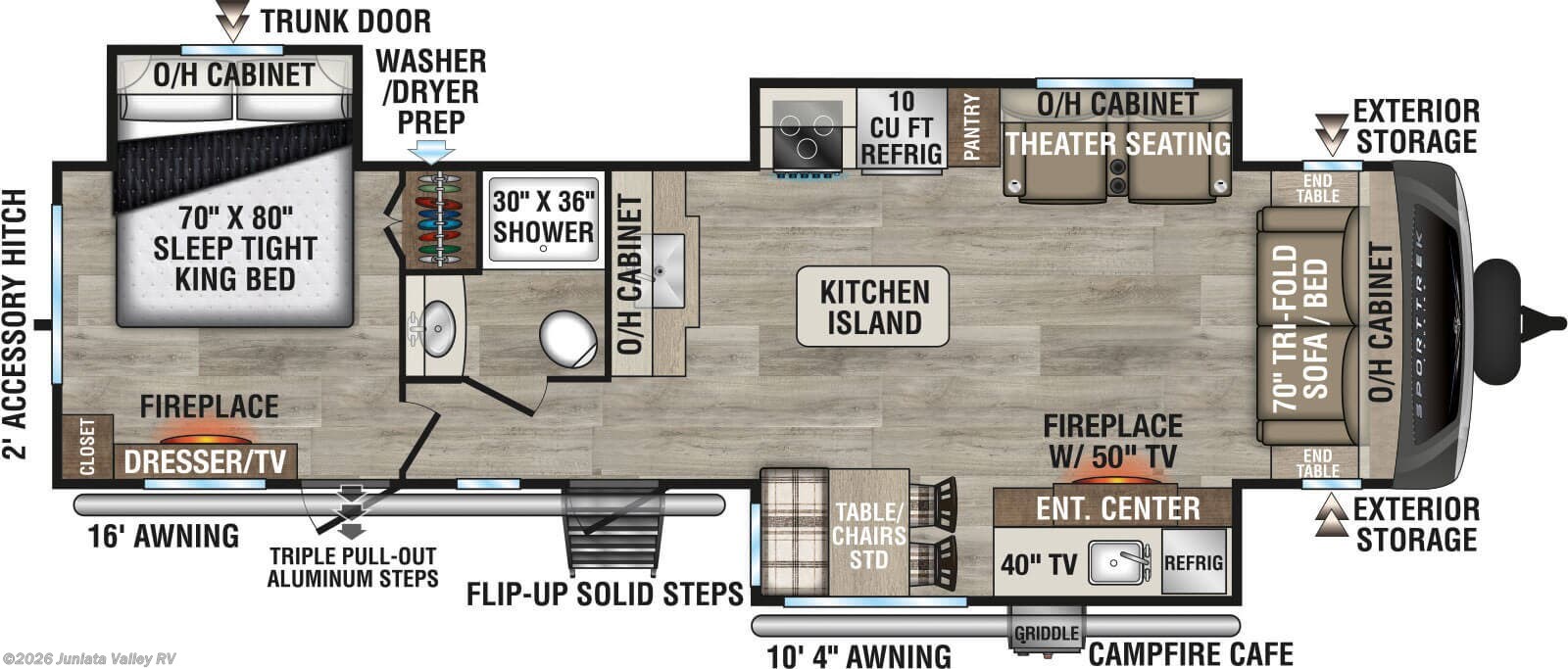Floorplan of 2026 Venture RV SportTrek Touring Edition STT333VMI