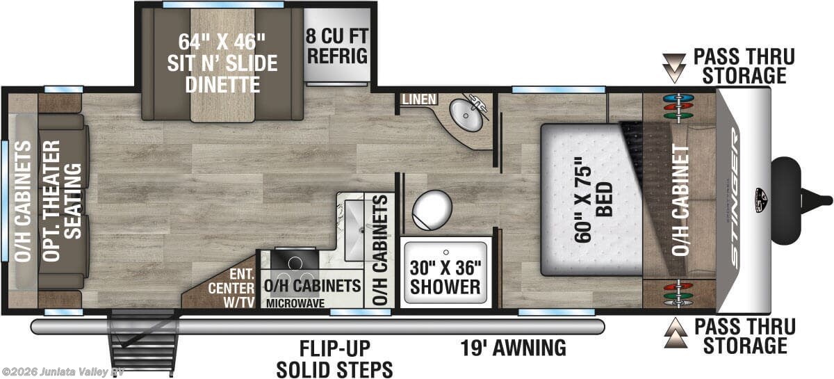 Floorplan of 2026 Venture RV SportTrek Stinger STS232VRL