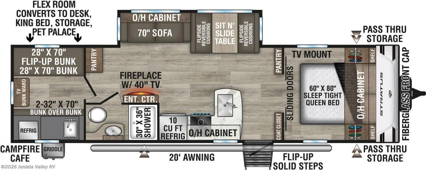 Floorplan of 2026 Venture RV Stratus SR291VQB