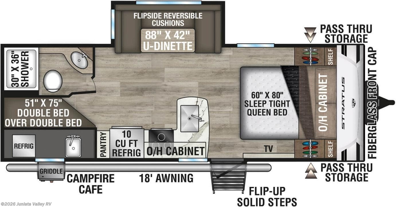 Floorplan of 2026 Venture RV Stratus SR211VBH