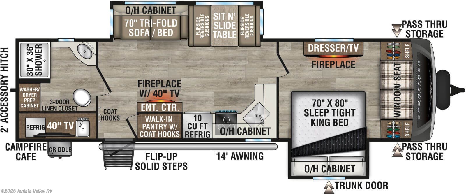 Floorplan of 2026 Venture RV SportTrek Touring Edition STT292VRB