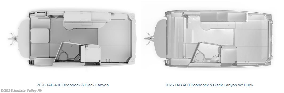 Floorplan of 2026 NuCamp TAB 400 Black Canyon