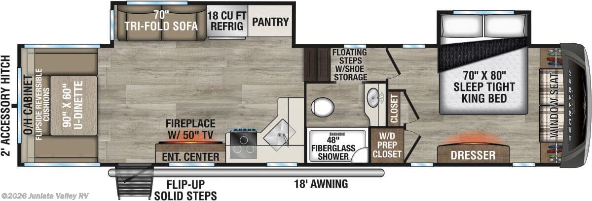 Floorplan of 2026 Venture RV SportTrek 5 Touring Edition STTF352VRD