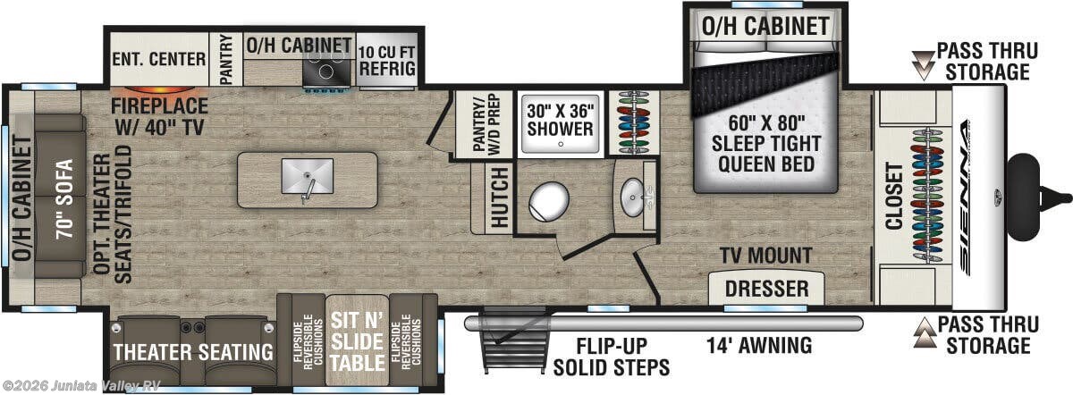 Floorplan of 2026 Venture RV Sienna SA293VIK
