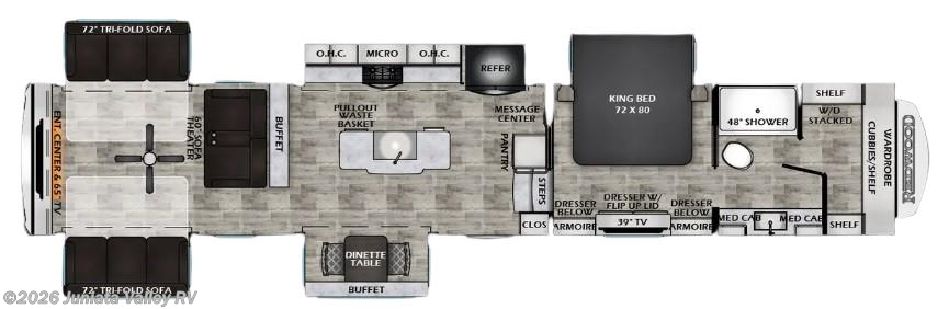 Floorplan of 2025 CrossRoads Redwood 415RD