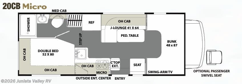 Floorplan of 2017 Coachmen Freelander 20CB (Ford Transit)