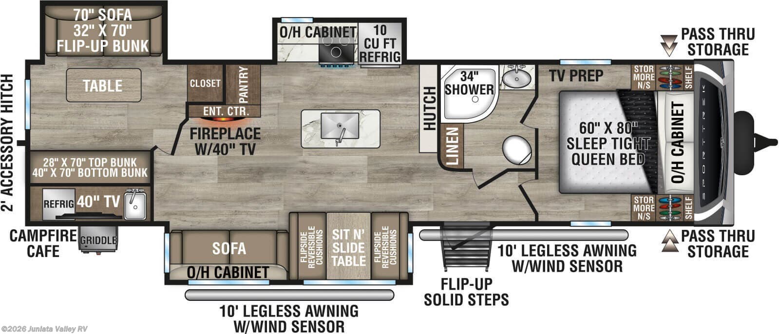 Floorplan of 2026 Venture RV SportTrek ST327VIK