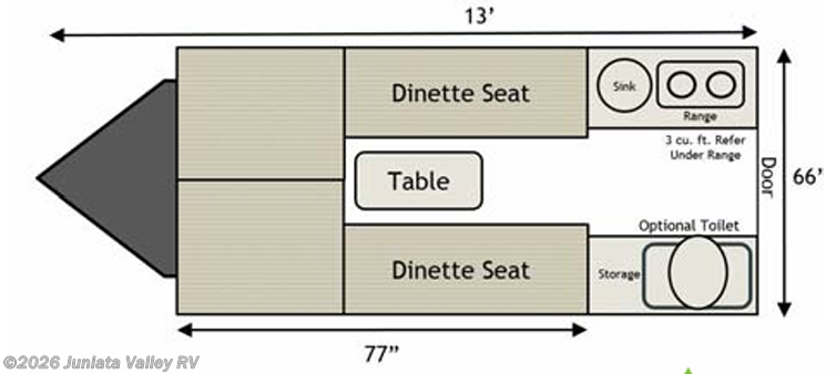 Floorplan of 2018 Aliner Ascape A-Plus