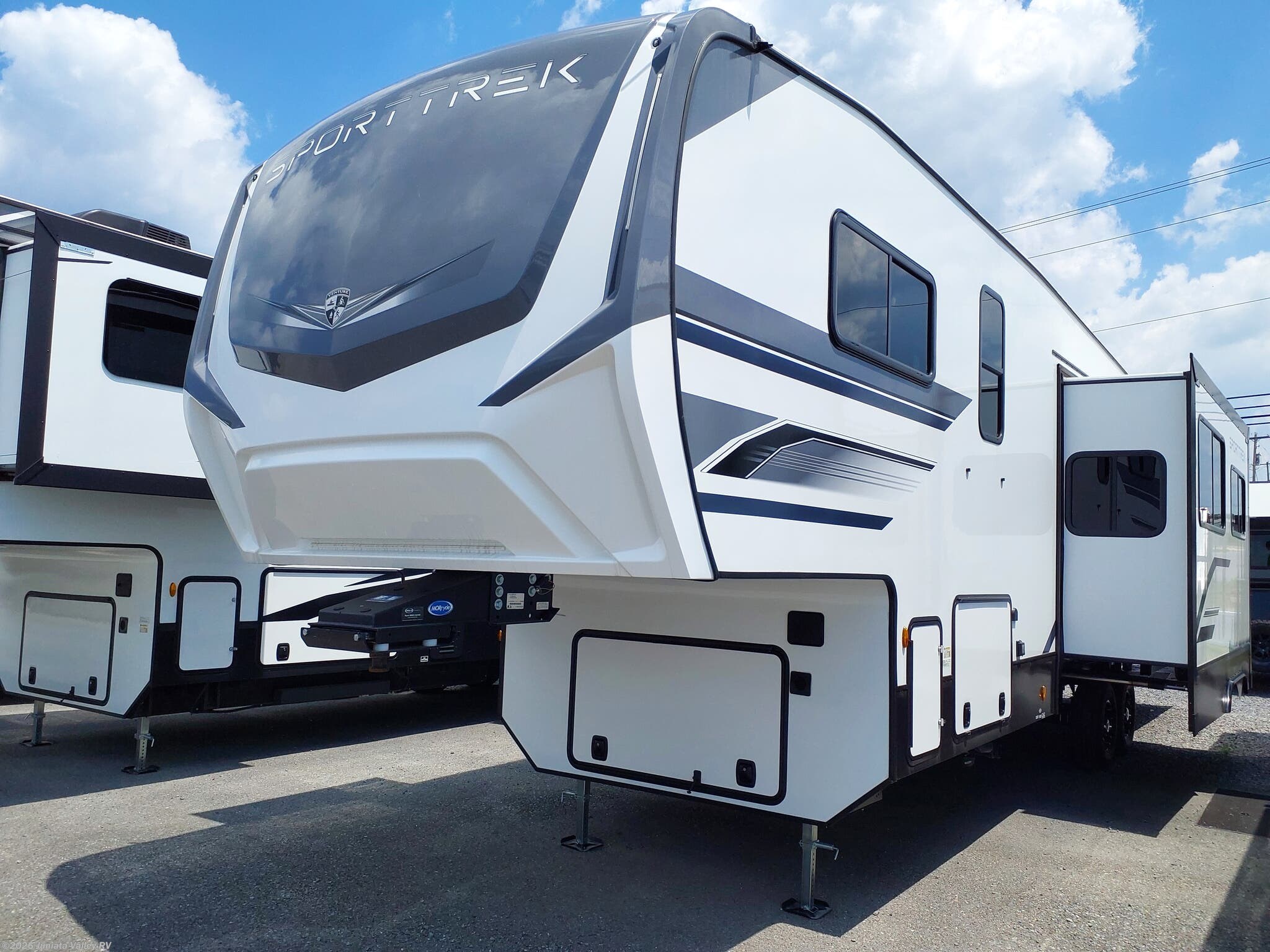 2026 Venture Sporttrek 312VTB - New Fifth Wheel For Sale by Juniata Valley RV in Mifflintown, Pennsylvania features Bluetooth Stereo, Fire Extinguisher, Queen Bed, Leveling Jacks, Toilet