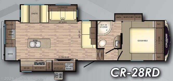Floorplan of 2018 CrossRoads Cruiser Aire CR-28RD