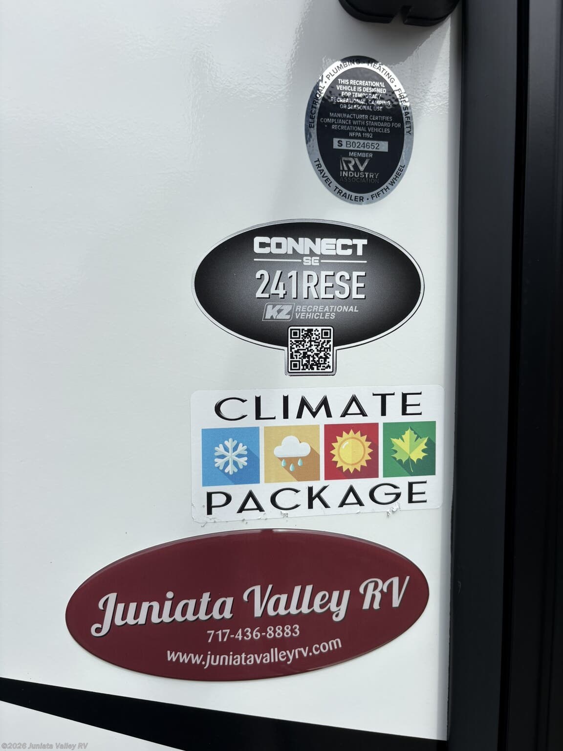 2024 K-Z Connect SE C241RESE - Used Travel Trailer For Sale by Juniata Valley RV in Mifflintown, Pennsylvania features Power Awning, Dinette, Toilet, LED Lights, CO Detector