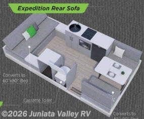 Floorplan of 2027 Aliner Expedition Rear Sofa