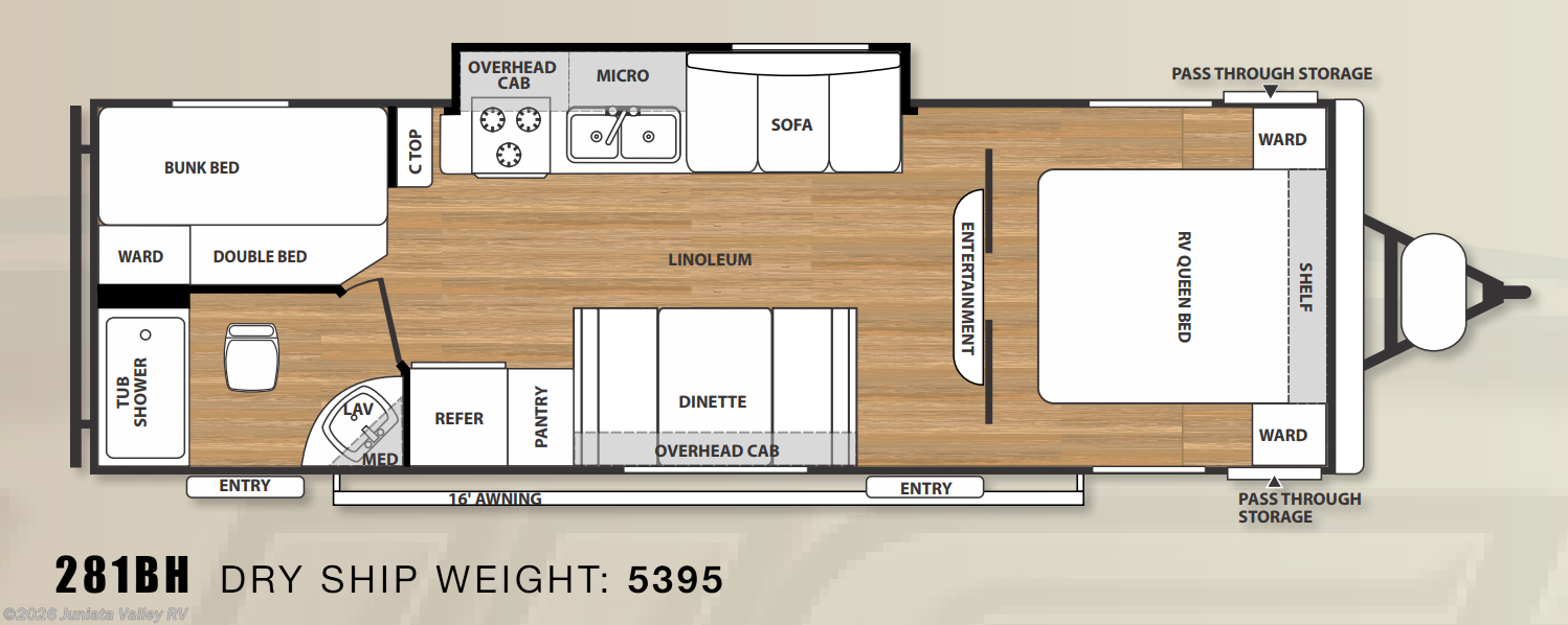Floorplan of 2014 Forest River Salem Cruise Lite 281BHXL