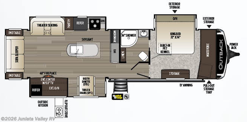 Floorplan of 2020 Keystone Outback 330RL