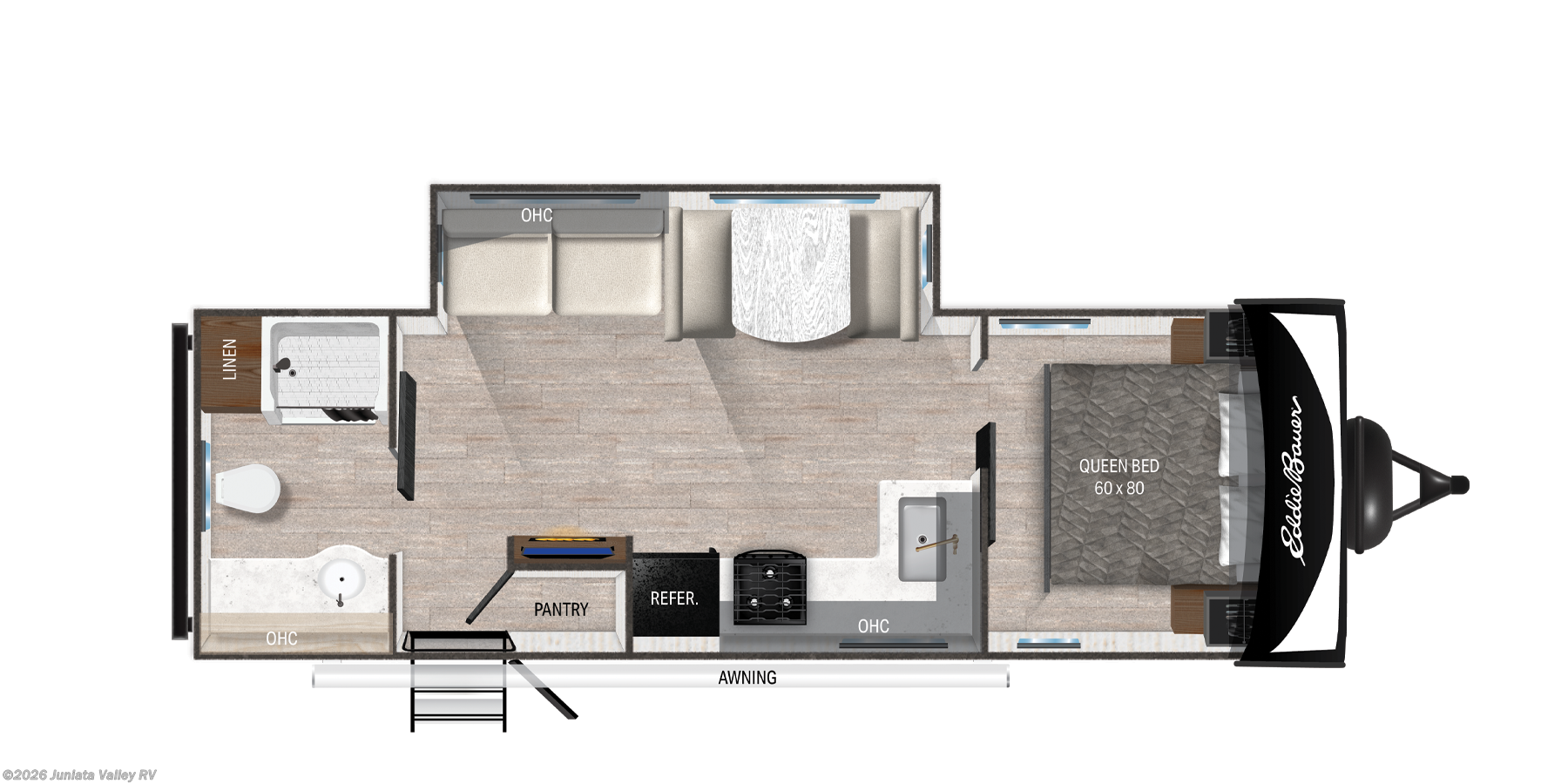 Floorplan of 2024 Heartland Eddie Bauer 260RB