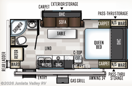Floorplan of 2019 Forest River Flagstaff Micro Lite 21FBRS