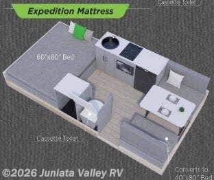 Floorplan of 2027 Aliner Expedition Mattress