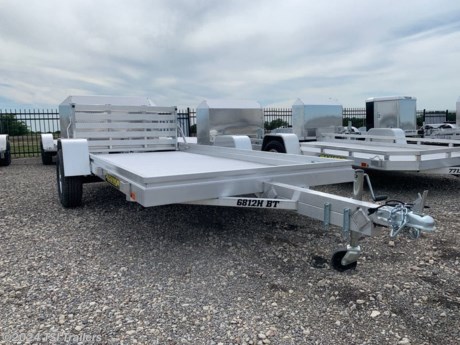 &lt;h3&gt; 2023 Aluma Single Heavy Axle Utility 6812H BT&amp;nbsp;&lt;/h3&gt;&lt;p&gt; Aluma&#39;s heavy duty single-axle aluminum utility trailers include tilt beds for easy transfer of cars and show autos, as well as many other flatbed options.&lt;/p&gt;&lt;strong&gt;Features may include:&lt;/strong&gt;&lt;ul&gt; &lt;li&gt; ST205/75R14 LRC radial tires (1760 lbs. cap/tire)&lt;/li&gt;&lt;/ul&gt;&lt;ul&gt; &lt;li&gt; Aluminum wheels, 5-4.5 BHP&lt;/li&gt;&lt;/ul&gt;&lt;ul&gt; &lt;li&gt; Aluminum fenders&lt;/li&gt;&lt;/ul&gt;&lt;ul&gt; &lt;li&gt; Extruded aluminum floor&lt;/li&gt;&lt;/ul&gt;&lt;ul&gt; &lt;li&gt; Front retaining rail&lt;/li&gt;&lt;/ul&gt;&lt;ul&gt; &lt;li&gt; A-Framed aluminum tongue, 48&quot; long with 2&quot; coupler&lt;/li&gt;&lt;/ul&gt;&lt;ul&gt; &lt;li&gt; 6) Stake pockets (3 per side)&lt;/li&gt;&lt;/ul&gt;&lt;ul&gt; &lt;li&gt; Swivel tongue jack, 800 lbs. capacity&lt;/li&gt;&lt;/ul&gt;&lt;ul&gt; &lt;li&gt; LED Lighting package, safety chains&lt;/li&gt;&lt;/ul&gt;&lt;ul&gt; &lt;li&gt; Aluminum tailgate - 67.5&quot; wide x 44&quot; lon&lt;/li&gt;&lt;/ul&gt;&lt;ul&gt; &lt;li&gt; 5 Year Warranty&lt;/li&gt;&lt;/ul&gt; http://www.tsitrailers.com/--xInventoryDetail?id=8783612