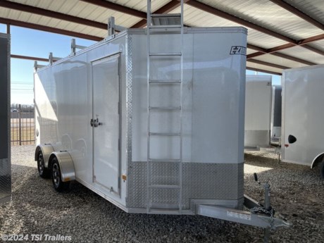 &lt;h3&gt; 2022 E-Z Hauler Ultimate Contractor EZEC7x16UCP-IF&lt;/h3&gt;&lt;p&gt; Exterior LED lighting, ladder rack/catwalk system and double barn doors highlight the contractors EZ Hauler.&lt;/p&gt;&lt;strong&gt;Features may include:&lt;/strong&gt;&lt;ul&gt; &lt;li&gt; All-Aluminum Construction, Integrated Frame Design&lt;/li&gt;&lt;/ul&gt;&lt;ul&gt; &lt;li&gt; Front Style: V-Front, 36&quot;&lt;/li&gt;&lt;/ul&gt;&lt;ul&gt; &lt;li&gt; 2&quot;x5&quot; Integrated Frame&lt;/li&gt;&lt;/ul&gt;&lt;ul&gt; &lt;li&gt; 16&quot; O/C Floor &amp;amp; Roof Studs (All Box-Tube)&lt;/li&gt;&lt;/ul&gt;&lt;ul&gt; &lt;li&gt; 16&quot; O/C Wall Studs&lt;/li&gt;&lt;/ul&gt;&lt;ul&gt; &lt;li&gt; Screwless .030 Bonded Sides&lt;/li&gt;&lt;/ul&gt;&lt;ul&gt; &lt;li&gt; One Piece Aluminum Roof&lt;/li&gt;&lt;/ul&gt;&lt;ul&gt; &lt;li&gt; Axles: 2-3K Braked Leaf Spring Axle w/ 4&quot; Drop&lt;/li&gt;&lt;/ul&gt;&lt;ul&gt; &lt;li&gt; 24&quot; Stoneguard&lt;/li&gt;&lt;/ul&gt;&lt;ul&gt; &lt;li&gt; 2-5/16&quot; Coupler w/ Safety Chains&lt;/li&gt;&lt;/ul&gt;&lt;ul&gt; &lt;li&gt; 2000lb Center Jack w/ Foot&lt;/li&gt;&lt;/ul&gt;&lt;ul&gt; &lt;li&gt; 3/8&quot; Water Resistant Interior Walls&lt;/li&gt;&lt;/ul&gt;&lt;ul&gt; &lt;li&gt; 3/4&quot; Water Resistant Decking&lt;/li&gt;&lt;/ul&gt;&lt;ul&gt; &lt;li&gt; Interior Cove Trim&lt;/li&gt;&lt;/ul&gt;&lt;ul&gt; &lt;li&gt; 3&quot; Exterior Trim&lt;/li&gt;&lt;/ul&gt;&lt;ul&gt; &lt;li&gt; (2) Dome Light w/ Switch&lt;/li&gt;&lt;/ul&gt;&lt;ul&gt; &lt;li&gt; Exterior LED Lighting&lt;/li&gt;&lt;/ul&gt;&lt;ul&gt; &lt;li&gt; Plastic Salem Vents&lt;/li&gt;&lt;/ul&gt;&lt;ul&gt; &lt;li&gt; Double Barn Doors w/ Stowable Removable Ramp Kit&lt;/li&gt;&lt;/ul&gt;&lt;ul&gt; &lt;li&gt; Aluminum Hardware for Barn Doors&lt;/li&gt;&lt;/ul&gt;&lt;ul&gt; &lt;li&gt; Catwalk System w/ (4) HD Ladder Racks &amp;amp; Front Ladder&lt;/li&gt;&lt;/ul&gt;&lt;ul&gt; &lt;li&gt; Rear Roller for Last Ladder Rack&lt;/li&gt;&lt;/ul&gt;&lt;ul&gt; &lt;li&gt; 32&quot;x72&quot; Side Door w/ Paddle Handle &amp;amp; Piano Hinge w/ Butterfly Locking Bar&lt;/li&gt;&lt;/ul&gt;&lt;ul&gt; &lt;li&gt; 4-Year Limited Warranty&lt;/li&gt;&lt;/ul&gt; http://www.tsitrailers.com/--xInventoryDetail?id=11690086