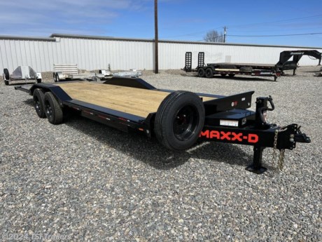 &lt;h3&gt; 2024 MAXXD Trailers T8X T8X10224&lt;/h3&gt;&lt;strong&gt;The Ultimate Powered Tilt Trailer&lt;/strong&gt;&lt;p&gt; The T8X powered tilt trailer is perfect for users seeking a fully-featured, easy to use trailer with a full-length tilting bed. Raising and lowering the deck is as easy as activating the hydraulic power unit and letting the trailer do the work! It&amp;#8217;s even available with a wireless remote for raising and lowering the bed from inside your tow vehicle. The T8X is perfect for hauling equipment with longer wheelbases, tractors with farm implements, or even two small cars.&lt;/p&gt;&lt;p&gt; We build the T8X in 22&amp;#8217;, 24&amp;#8217;, 28&amp;#8217;, and 32&amp;#8217;. In the 22&amp;#8217; and 24&amp;#8217; lengths, the T8X features dual cylinder control to keep your load balanced.&lt;/p&gt;&lt;p&gt; Width between the fenders on a standard T8X is 83&amp;#8221;, and we offer the option of rugged drive over fenders for a full-width use of 102&amp;#8221;. No matter which deck length you choose, we designed the T8X with low loading angles for your safety and convenience.&lt;/p&gt;&lt;p&gt; Two torsion axles come standard on the T8X powered tilt trailer, providing a base GVWR of 14,000 pounds. These torsion axles feature an enhanced warranty over a traditional suspension style and provide a smoother ride and lower deck height. With the right axle options specified, your T8X can feature a max GVWR of 21,000 pounds.&lt;/p&gt;&lt;p&gt; Integrated steps located at the front and rear of each fender provide easy deck access to check or secure your load. These steps also house high-visibility, long-lasting LED lighting. These ultra-bright LED lights are flush fitting to help prevent damage.&lt;/p&gt;&lt;p&gt; Frames on the T8X powered tilt trailer are made from 6&amp;#8221; x 2&amp;#8221; x &#188;&amp;#8221; tubing with 3&amp;#8221; channel crossmembers on 12&amp;#8221; centers. This close crossmember spacing creates a stiff deck capable of hauling multiple vehicles or pieces of equipment.&lt;/p&gt;&lt;p&gt; Several different flooring options are available on the T8X powered tilt trailer. From the standard treated wood floor to rough oak, diamond plated steel, or the revolutionary Blackwood rubber infused lumber, you can get a T8X built exactly to your needs.&lt;/p&gt;&lt;p&gt; Like all MAXX-D Trailers, the T8X powered tilt trailer is finished with our industry-leading powder coating process. Six different steps all work together to give your trailer a premium powder-coated steel surface with unmatched durability.&lt;/p&gt;&lt;p&gt; Through our expansive dealer network, we give you the option to configure your T8X powered tilt trailer with a variety of special options to make your life easier. Whether it&amp;#8217;s a winch plate and winch, different floor style, or hydraulic jacks, you can get a T8X that&amp;#8217;s perfect for whatever it is you&amp;#8217;re hauling.&lt;/p&gt; http://www.tsitrailers.com/--xInventoryDetail?id=13561625