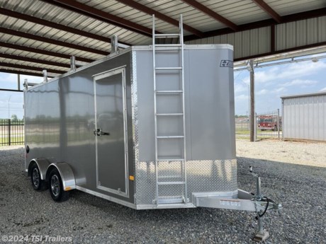 &lt;h3&gt; 2022 E-Z Hauler Ultimate Contractor EZEC7x16UCP-IF&lt;/h3&gt;&lt;p&gt; Exterior LED lighting, ladder rack/catwalk system and double barn doors highlight the contractors EZ Hauler.&lt;/p&gt;&lt;strong&gt;Features may include:&lt;/strong&gt;&lt;ul&gt; &lt;li&gt; All-Aluminum Construction, Integrated Frame Design&lt;/li&gt;&lt;/ul&gt;&lt;ul&gt; &lt;li&gt; Front Style: V-Front, 36&quot;&lt;/li&gt;&lt;/ul&gt;&lt;ul&gt; &lt;li&gt; 2&quot;x5&quot; Integrated Frame&lt;/li&gt;&lt;/ul&gt;&lt;ul&gt; &lt;li&gt; 16&quot; O/C Floor &amp;amp; Roof Studs (All Box-Tube)&lt;/li&gt;&lt;/ul&gt;&lt;ul&gt; &lt;li&gt; 16&quot; O/C Wall Studs&lt;/li&gt;&lt;/ul&gt;&lt;ul&gt; &lt;li&gt; Screwless .030 Bonded Sides&lt;/li&gt;&lt;/ul&gt;&lt;ul&gt; &lt;li&gt; One Piece Aluminum Roof&lt;/li&gt;&lt;/ul&gt;&lt;ul&gt; &lt;li&gt; Axles: 2-3K Braked Leaf Spring Axle w/ 4&quot; Drop&lt;/li&gt;&lt;/ul&gt;&lt;ul&gt; &lt;li&gt; 24&quot; Stoneguard&lt;/li&gt;&lt;/ul&gt;&lt;ul&gt; &lt;li&gt; 2-5/16&quot; Coupler w/ Safety Chains&lt;/li&gt;&lt;/ul&gt;&lt;ul&gt; &lt;li&gt; 2000lb Center Jack w/ Foot&lt;/li&gt;&lt;/ul&gt;&lt;ul&gt; &lt;li&gt; 3/8&quot; Water Resistant Interior Walls&lt;/li&gt;&lt;/ul&gt;&lt;ul&gt; &lt;li&gt; 3/4&quot; Water Resistant Decking&lt;/li&gt;&lt;/ul&gt;&lt;ul&gt; &lt;li&gt; Interior Cove Trim&lt;/li&gt;&lt;/ul&gt;&lt;ul&gt; &lt;li&gt; 3&quot; Exterior Trim&lt;/li&gt;&lt;/ul&gt;&lt;ul&gt; &lt;li&gt; (2) Dome Light w/ Switch&lt;/li&gt;&lt;/ul&gt;&lt;ul&gt; &lt;li&gt; Exterior LED Lighting&lt;/li&gt;&lt;/ul&gt;&lt;ul&gt; &lt;li&gt; Plastic Salem Vents&lt;/li&gt;&lt;/ul&gt;&lt;ul&gt; &lt;li&gt; Double Barn Doors w/ Stowable Removable Ramp Kit&lt;/li&gt;&lt;/ul&gt;&lt;ul&gt; &lt;li&gt; Aluminum Hardware for Barn Doors&lt;/li&gt;&lt;/ul&gt;&lt;ul&gt; &lt;li&gt; Catwalk System w/ (4) HD Ladder Racks &amp;amp; Front Ladder&lt;/li&gt;&lt;/ul&gt;&lt;ul&gt; &lt;li&gt; Rear Roller for Last Ladder Rack&lt;/li&gt;&lt;/ul&gt;&lt;ul&gt; &lt;li&gt; 32&quot;x72&quot; Side Door w/ Paddle Handle &amp;amp; Piano Hinge w/ Butterfly Locking Bar&lt;/li&gt;&lt;/ul&gt;&lt;ul&gt; &lt;li&gt; 4-Year Limited Warranty&lt;/li&gt;&lt;/ul&gt; http://www.tsitrailers.com/--xInventoryDetail?id=14036835