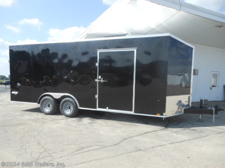 &lt;p&gt;Enclosed 85x20, Steel Frame, V Nose, 16&quot; OC Floor and Walls, 24&quot; Roof, High Performance Side Wall, 3/4&quot; Floor, .030 Exterior Skin, Spring Axles, 4 Wheel Electric Brakes, 15&quot; Tires, Extended Tongue, 48&quot; Side Door with Bar Lock, Rear Ramp Door with Ramp Flap Extension, 4 D Rings, 8K Jack, LED Lights&lt;/p&gt;
&lt;p&gt;Questions? 262-673-4100&amp;nbsp;&lt;/p&gt;