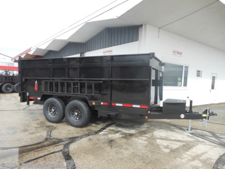&lt;p&gt;Steel Frame, 10 GA Floor and Walls, 2 5/16&quot; Coupler, 16&quot; Tires, Spring Axles, 4 Wheel Electric Brakes, Dual Ram Hoist, Loading Ramps, LED Lights, D Rings, 4&#39; Sides, Spare Tire Carrier&lt;/p&gt;
&lt;p&gt;Questions? 262-673-4100&lt;/p&gt;