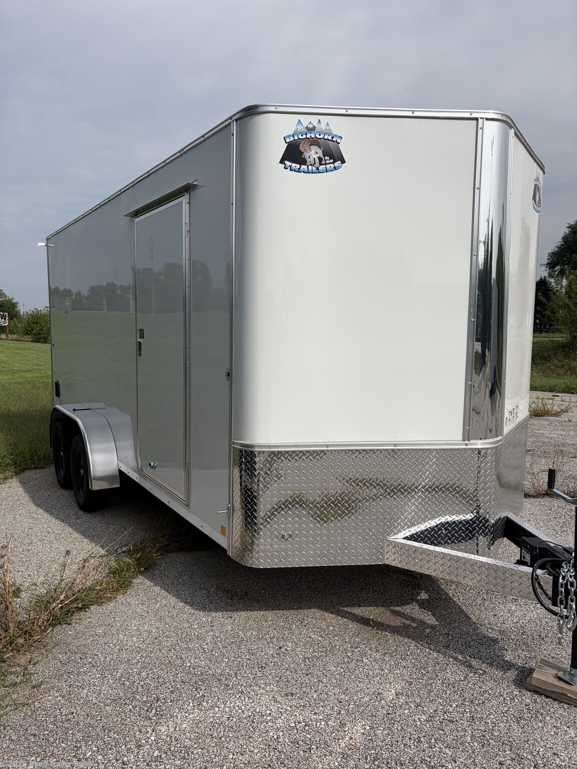 2027 R&M Trailer Mfg 7x16 TAS white Barn Doors