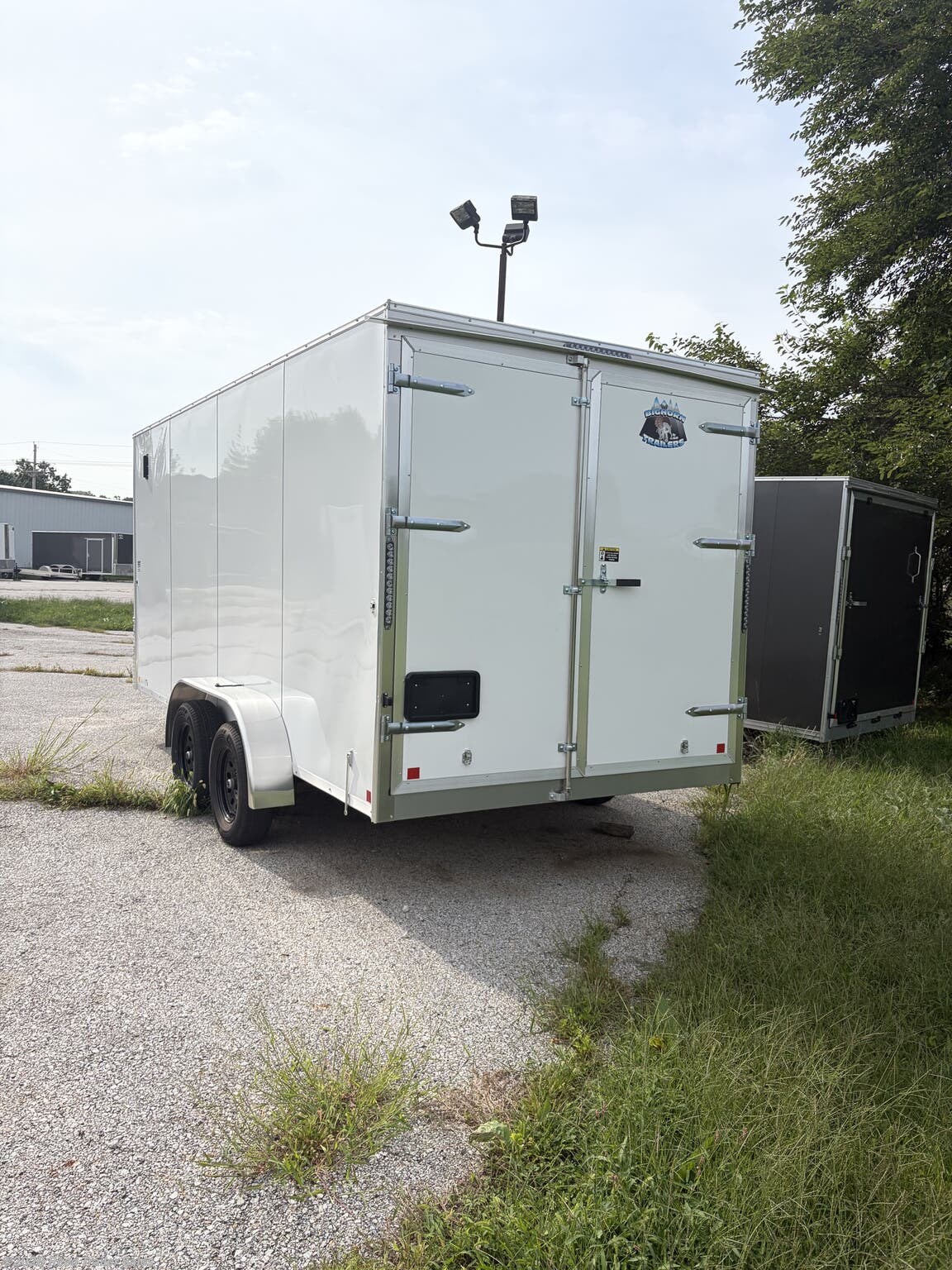 2027 R&M Trailer Mfg 7x16 TAS white Barn Doors - New Cargo Trailer for sale by Reed Trailer Sales in Omaha, Nebraska