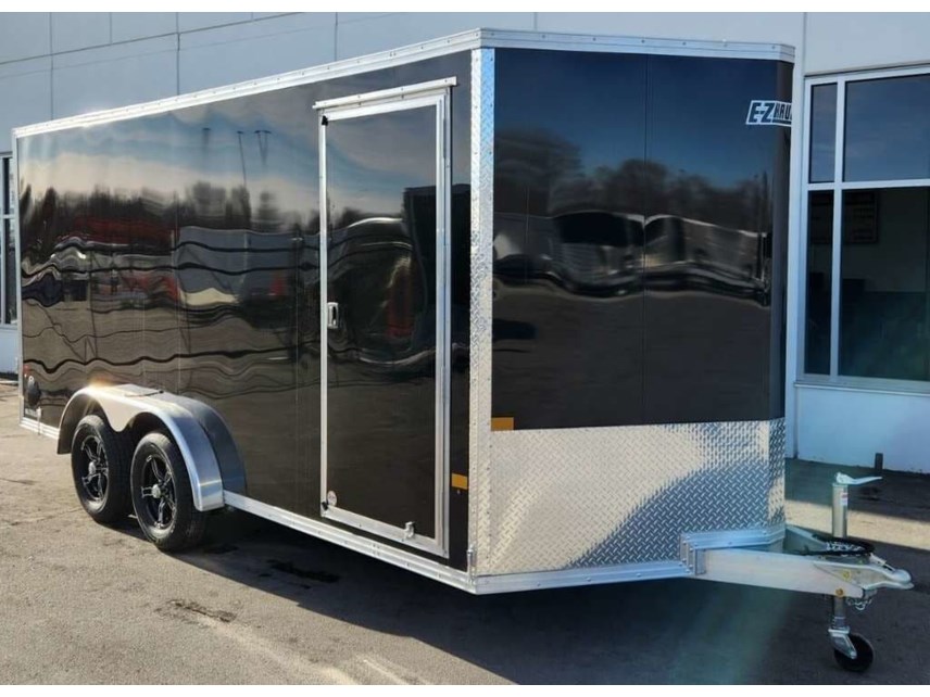 New 2024 EZ-HAULER 7.5x16 Aluminum Enclosed Cargo Trailer -6' 7" Interior -Black available in Ramsey, Minnesota