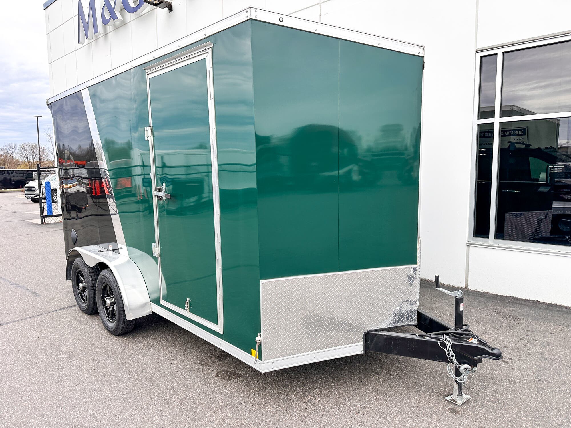 2025 RC TRAILERS RDLX 7X14 ENCLOSED CARGO TRAILER - 7' INTERIOR - GREEN/BLACK