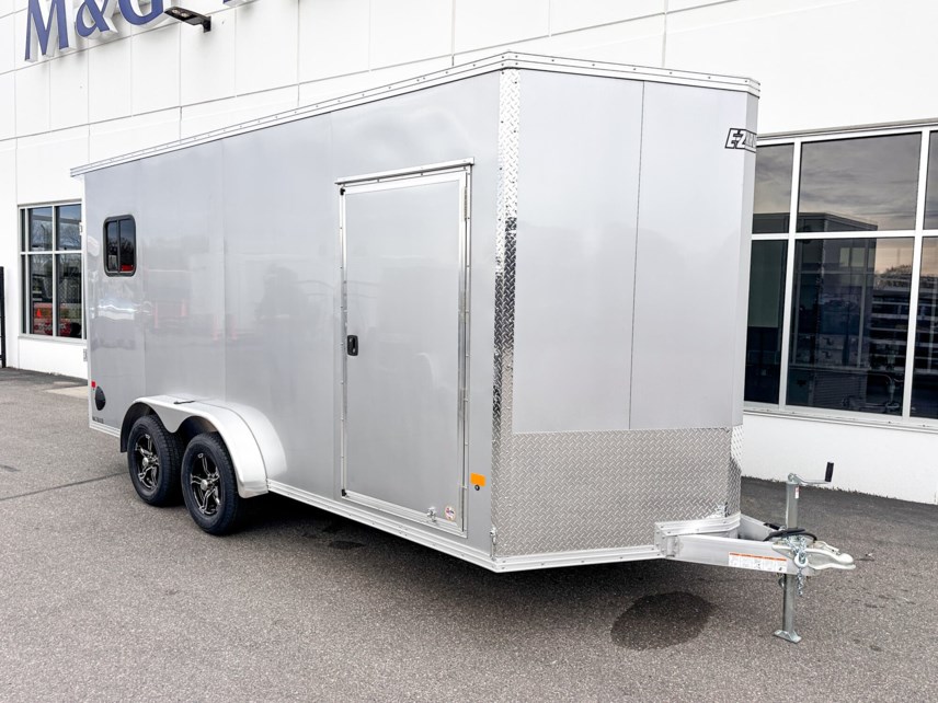 New 2025 EZ-HAULER 7.4X16 ALUMINUM ENCLOSED CARGO TRAILER - 7' INTERIOR - SILVER available in Ramsey, Minnesota