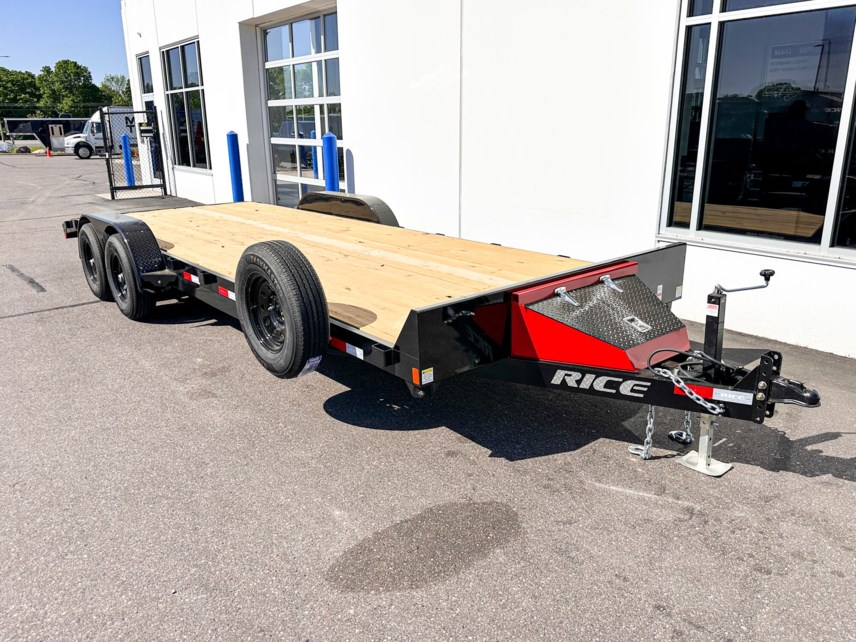 New 2025 Rice 82x22 (20+2) 10K CAR HAULER-BLACK/RED available in Ramsey, Minnesota