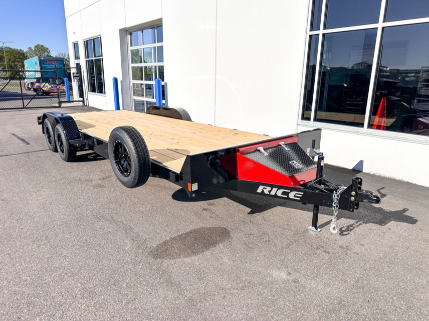 New 2025 Rice 82x22 (20+2) 7K CAR HAULER - BLACK/RED available in Ramsey, Minnesota