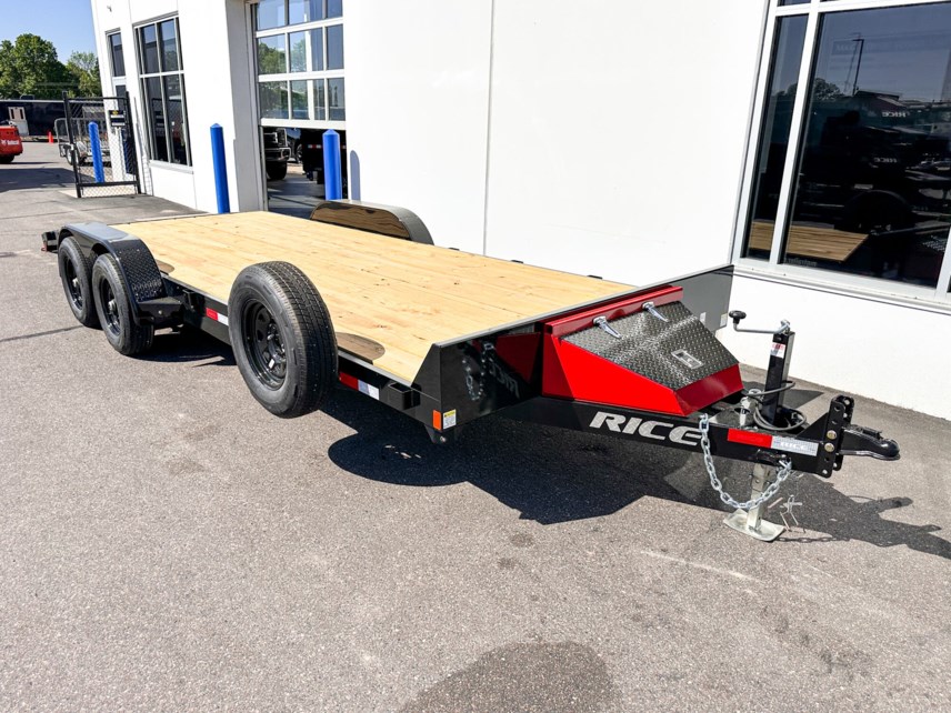 New 2025 Rice 82x20 (18+2) 10K CAR HAULER - BLACK/RED available in Ramsey, Minnesota